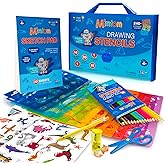 Mimtom Drawing Stencil Kit for Kids | 51 PC Arts and Crafts Stencil Set with over 240 Creative Shapes to Unleash Your Child's