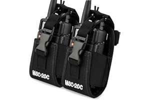 abcGoodefg 3 in1 Radio Holder Holster Case Pouch Bag for GPS Kenwood Motorola baofeng UV5R UV82 UV5RA 888S Retevis H777 Two Way Radio Walkie Talkie MSC 20C (2Pack)