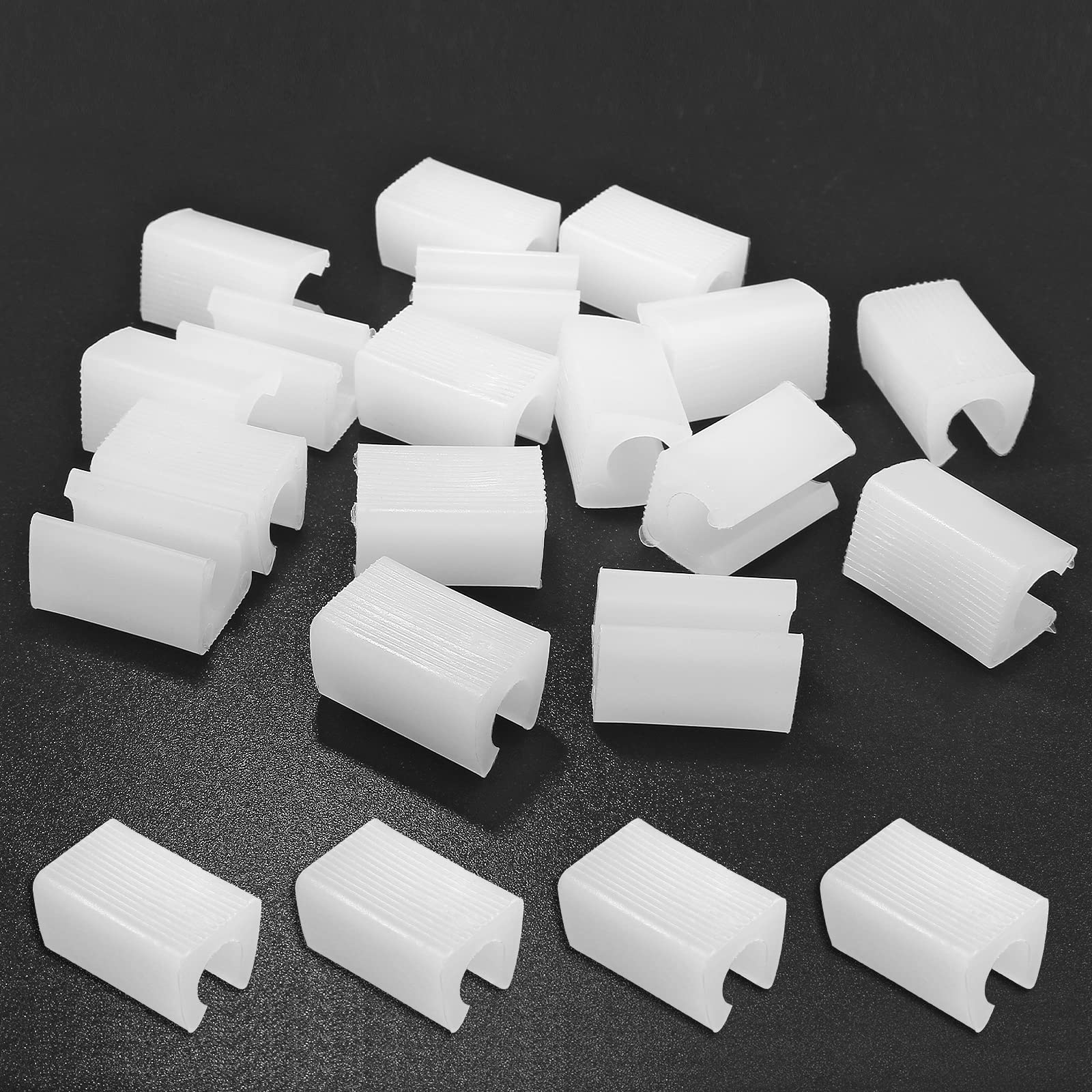 Photo 1 of Qjaiune 20PCS Furniture Feet Protectors 12mm Cap, Bar Stool Floor Protectors Rectangle Non-Slip Leg Tips, Oblong Chair Leg Caps Foot Pads Patio Chair Feet Covers Glides (White)