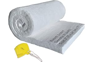 SIMOND STORE Ceramic Fiber Blanket, 2"x 24"x 75", 2400F 8# Density, High Temperature Insulation Baffles for Wood Stove Forge Furnace Kiln Pizza Oven Fireplace Insulation, Dishwasher Insulation Blanket