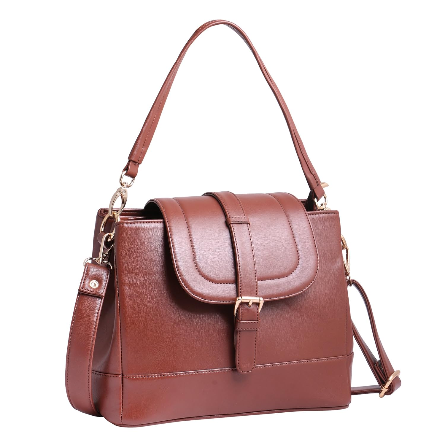 women marks women's pu handbag, 6x9-inch(brown)