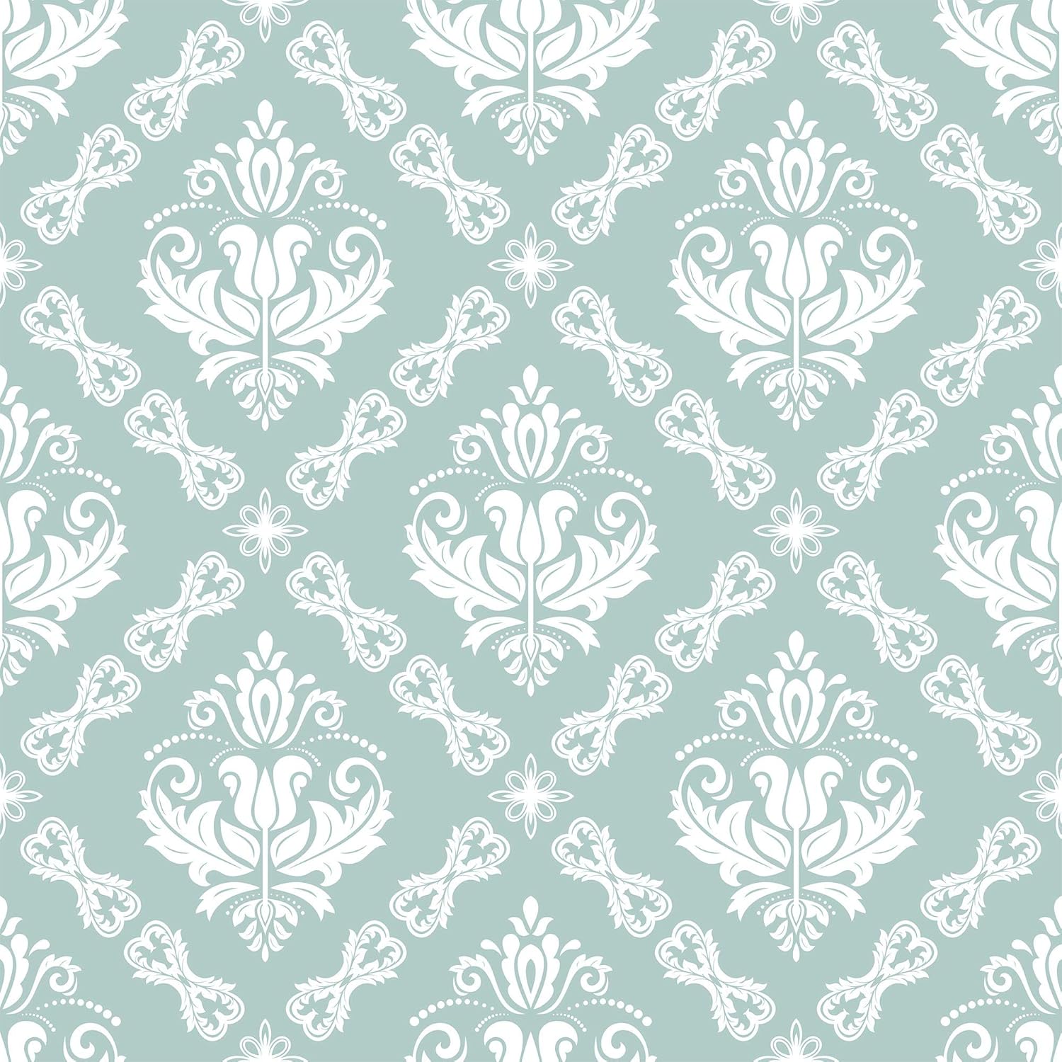 Wallsbyme Peel And Stick Duck Egg Blue Damask Basic Fabric Removable Wallpaper 2864 2ft X 10 5ft 61x320cm Amazon Com