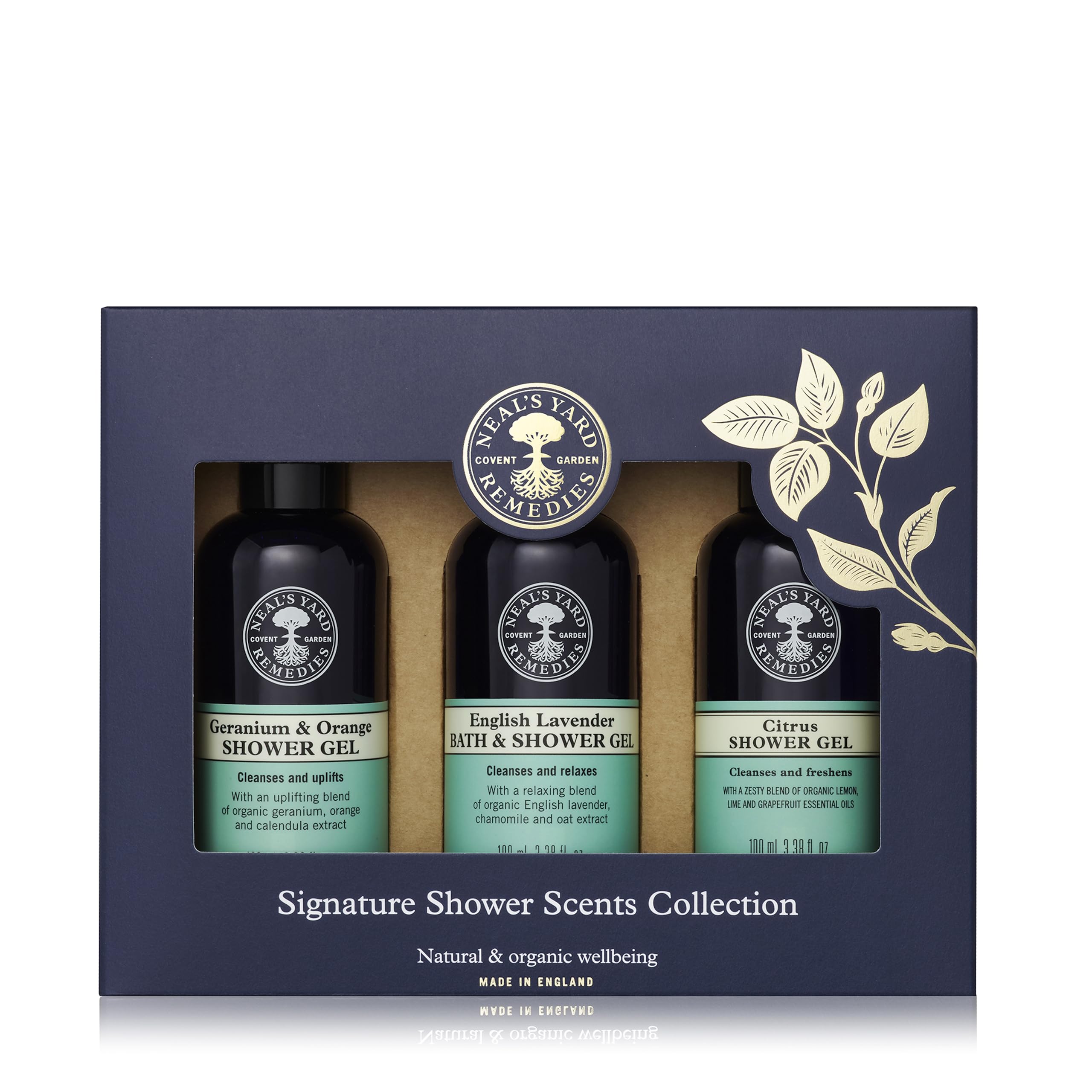 Neal's Yard Remedies Reviving Shower Scents Collection, Gift Set Of Body Wash With Essential Oils, Vegan & Cruelty-Free, Pack of 3