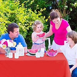 Kopokita 6PCS Red Plastic Tablecloths 54 x 108