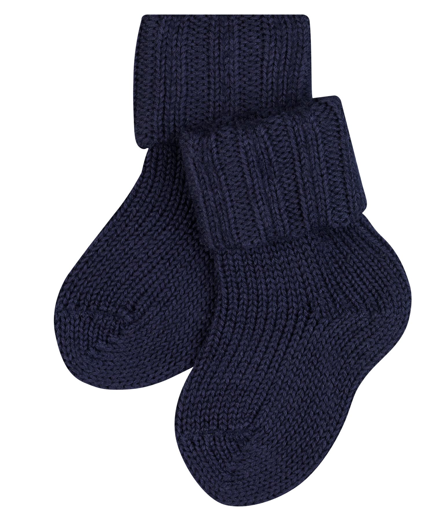 FALKE Unisex Baby Flausch B So Wool Cotton Plain 1 Pair Socks, Blue Dark Navy 6370, 12-18 months