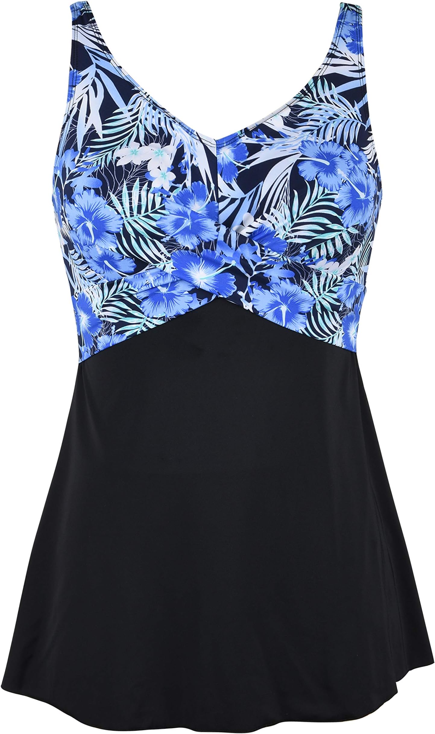 SeptangleOne Piece Swim Dress Swimsuits for Women Plus Size Bathing Suits V Neck Tummy Control Swimwear