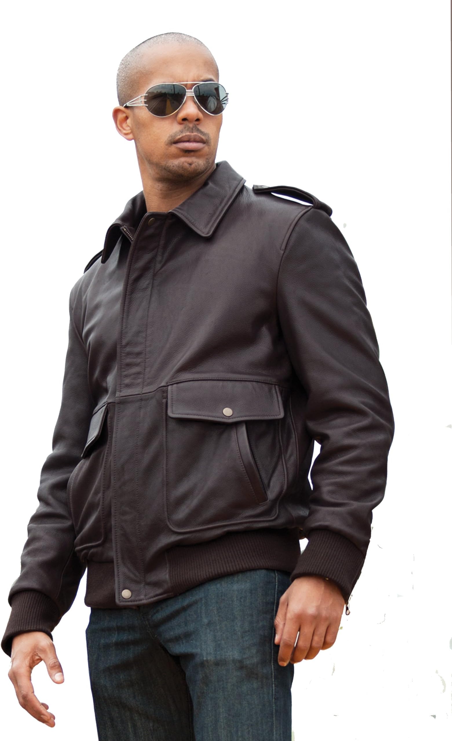 Whet Blu Men's Classic Bomber Jacket (Mahogany, Medium)