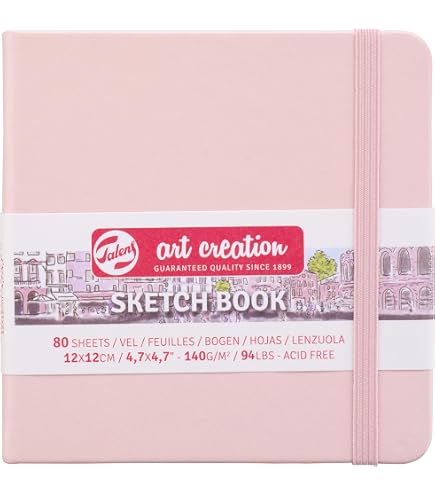 Talens Art Creation Sketchbook - 3.5 X 5.5 Inch Pink Champagne, 80 Sheets Acid-Free Paper