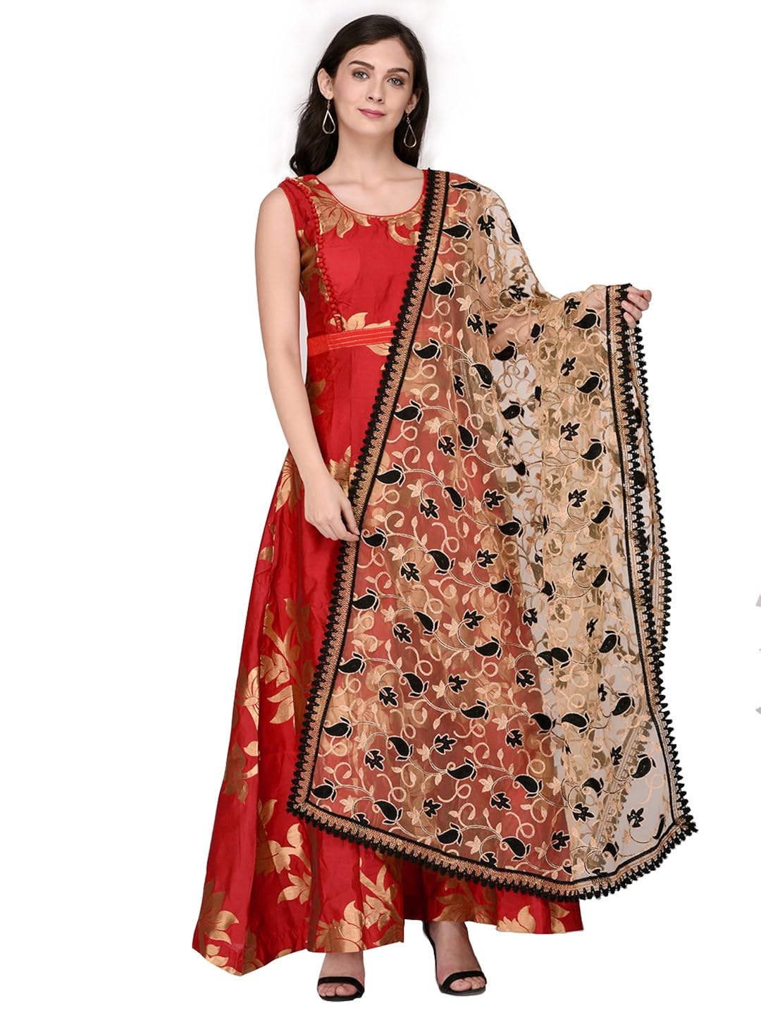 dupatta bazaar woman's net dupatta with embroidery.