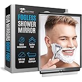 ToiletTree Products Travel Shaving Mirror for Shower Fogless with Squeegee and Travel Bag