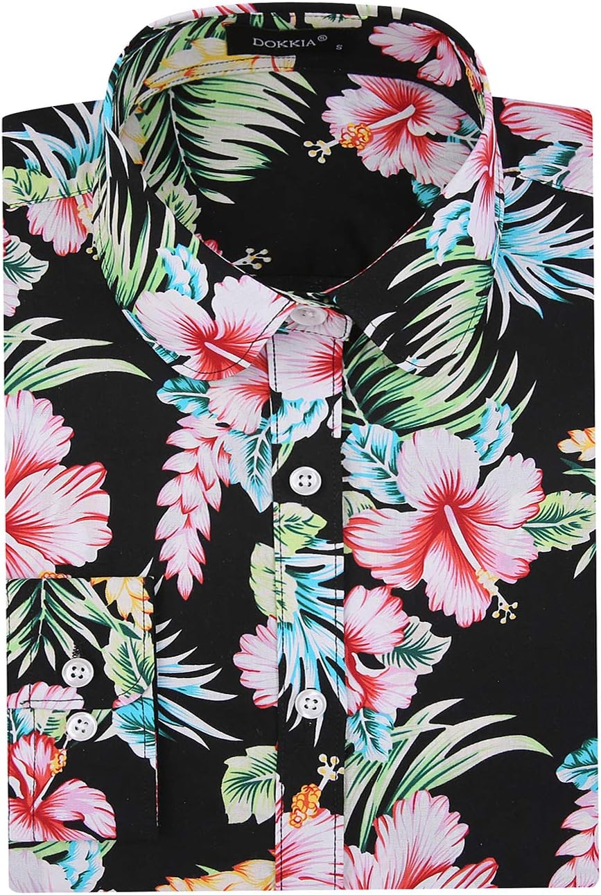Women's Fashion Tops Casual Shirts Floral Long Sleeve Work Button Up Dress Blouses