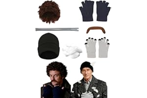 ICHIHSUE 7PC Christmas Costume Theif Robber Set Funny Costume For Movie Winter Beanie Gloves