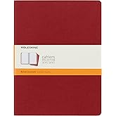 Moleskine Cahier Journal, Soft Cover, XL (7.5" x 9.5") Ruled/Lined, Cranberry Red, 120 Pages (Set of 3)