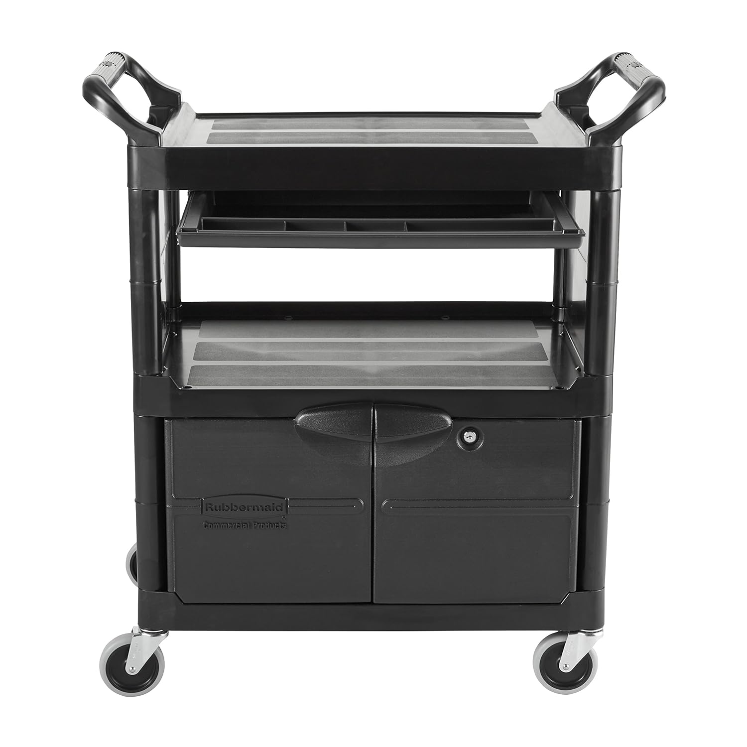 Rubbermaid Commercial Plastic Service And Utility Cart With