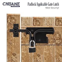 CHIJANE Slide Bolt Gate Latch with Padlock
