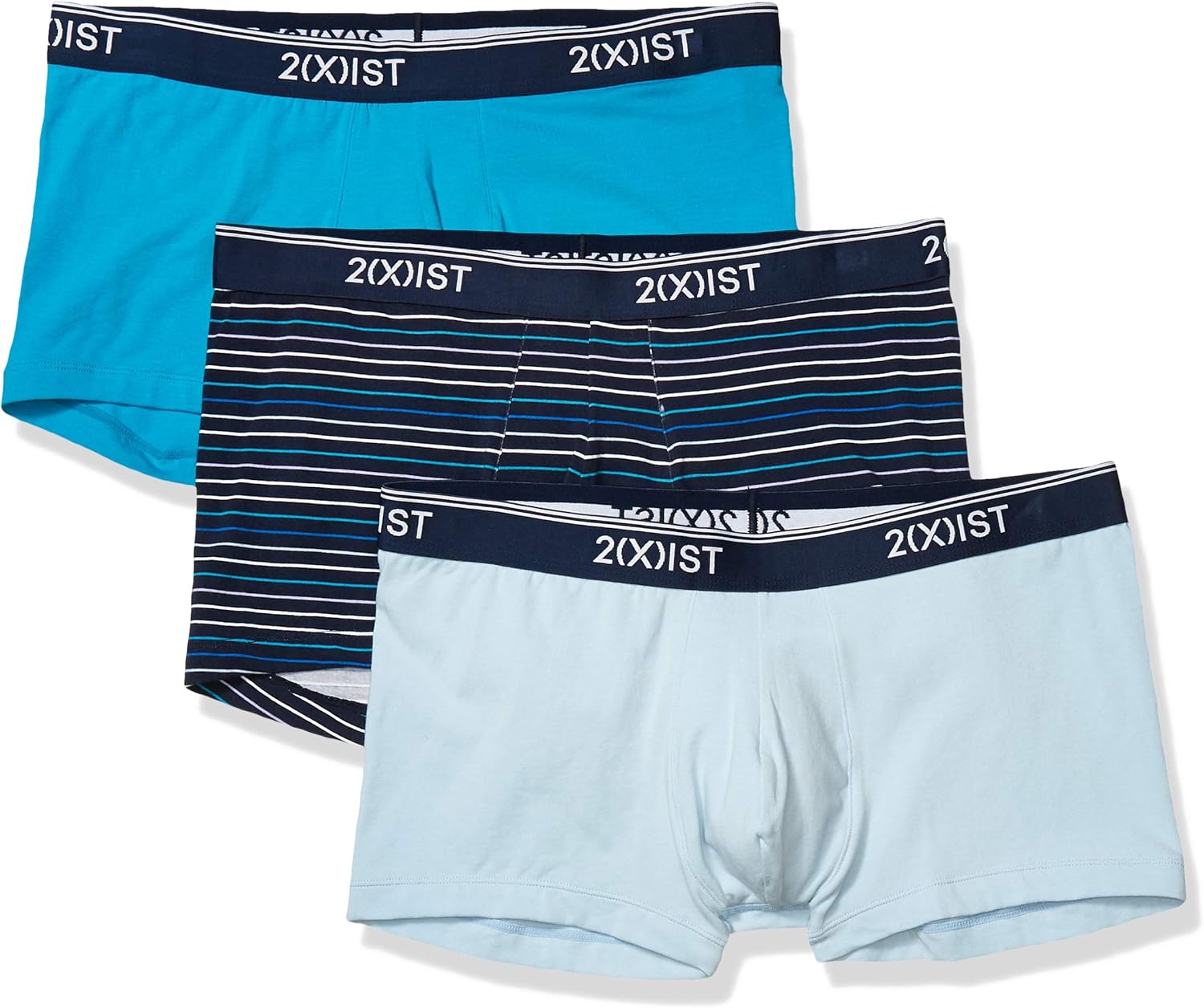 2(X)IST Men's Cotton Stretch No Show Trunk 3-Pack: Clothing