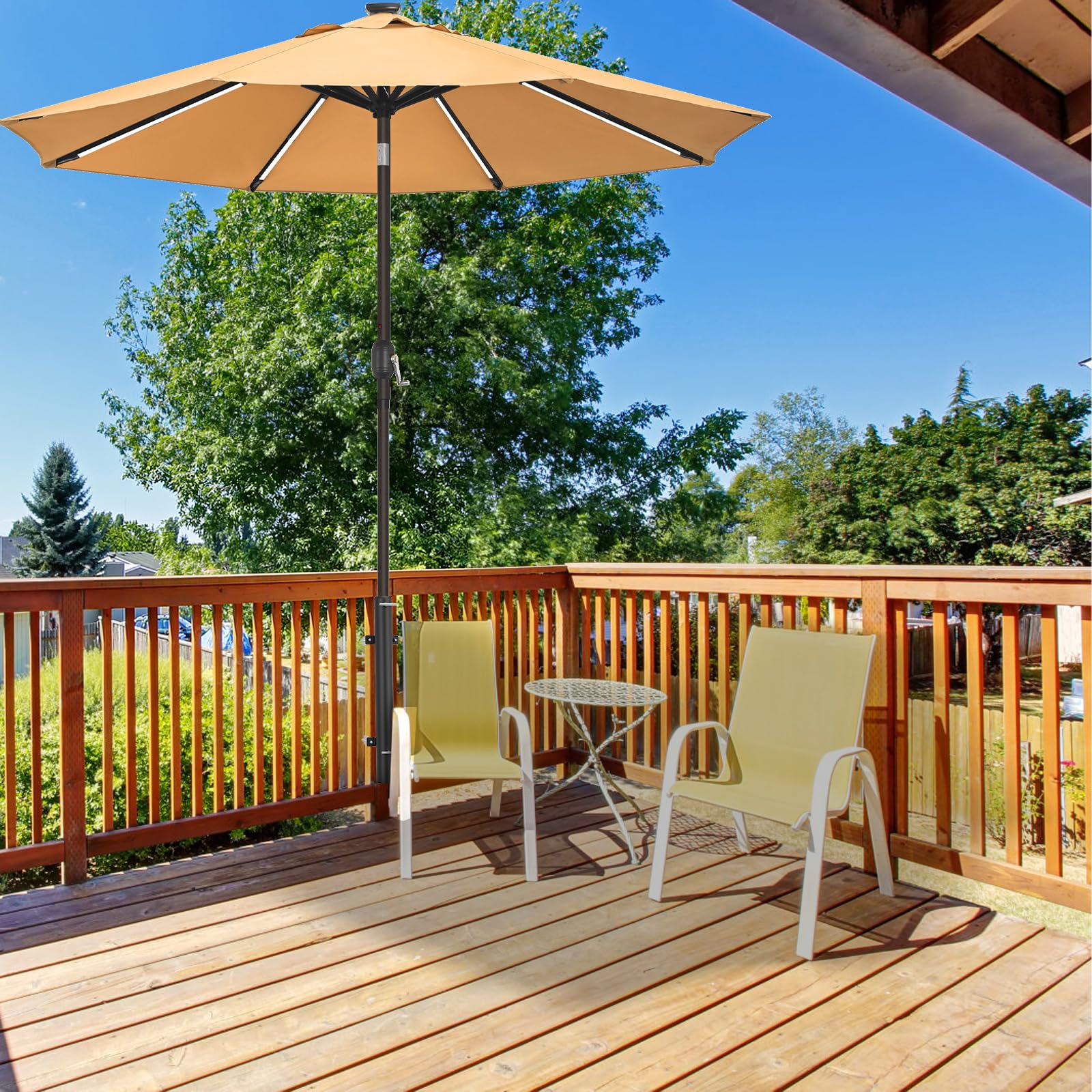 Dolibest Sonnenschirmhalter Balkongeländer, Terrassenschirm Rohrklemme Verstellbar Ampelschirm Klammer Platzsparend Ständer Halterung 3 Reduzierhülse für 3-5cm Stange, 10.6x10.4cm Deckgeländer/Schwarz 8