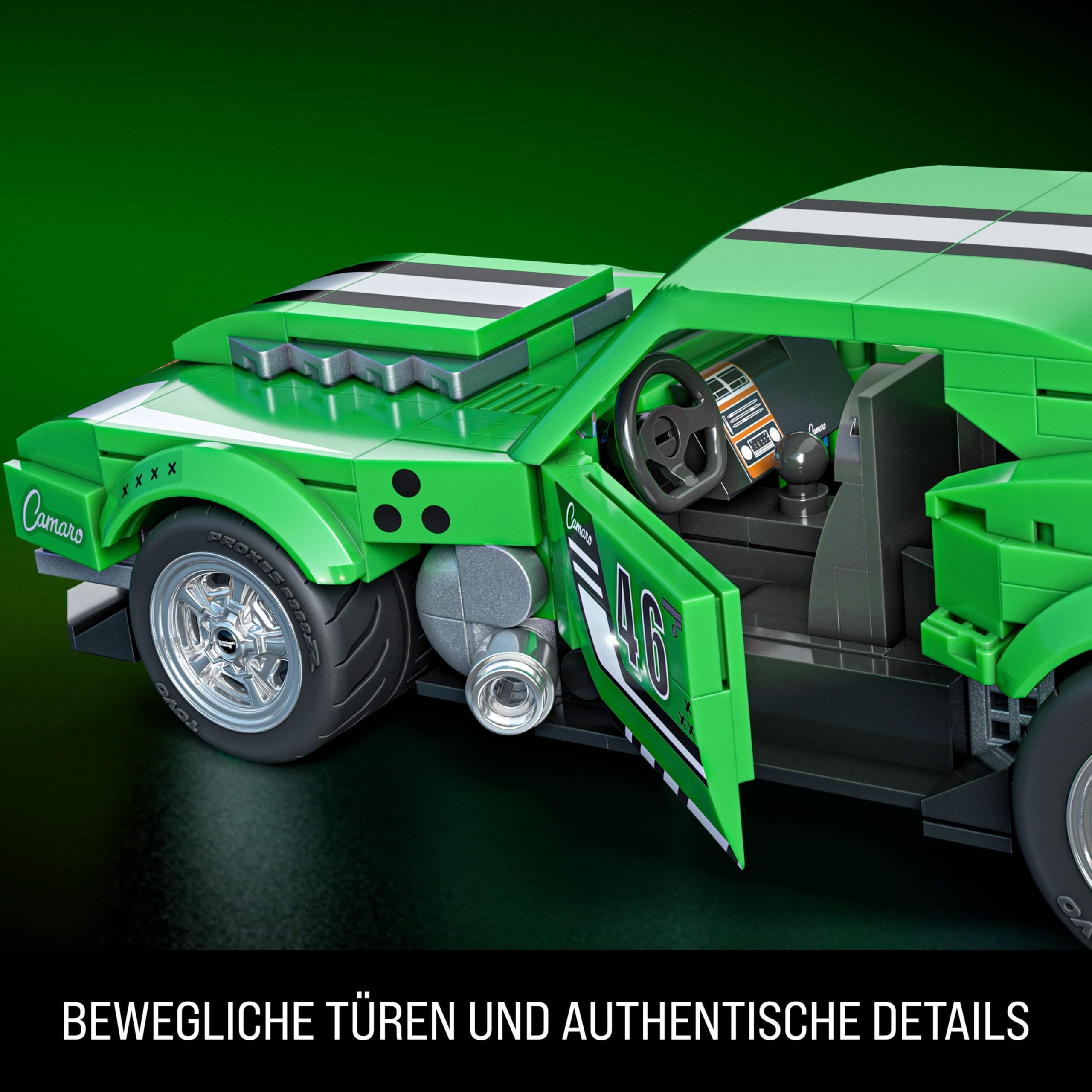 ​Mattel Brick Shop Hot Wheels Speed Serie Bauset, Custom ’68 Camaro mit 289 Teilen, realistischen Details und individuellen Aufklebern, für Sammler und Kinder ab 10 Jahren, JFT16 6