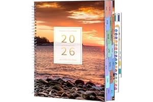 CAGIE 2026 planner Weekly and Monthly Jan 2026-Dec 2026 Hardcover Hourly Daily Planners for Women 26 Calendar Planner with Stickers Spiral Bound Yearly Agenda, 8.5 x 11