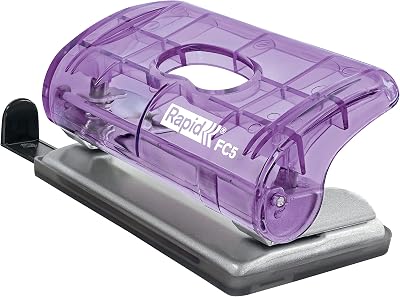Esselte Rapid Mini 2 Hole Punch Lavender Colour'Breeze 10 Sheet Capacity