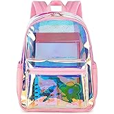 BTOOP Clear Mini Backpack for Stadium Events 12x12x6 Small Transparent Backpacks Plastic See Through Clear Bag for Concerts Work Festival Security Travel