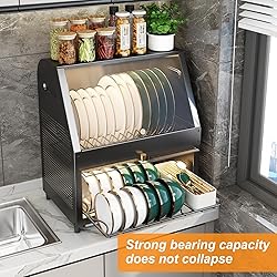 CXTRYN 2 Tier Dish Drying Rack - Space-Saving Dish