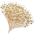 120 Counts Fancy Toothpicks for Appetizers Faux Pearl Charcuterie Cocktail Picks Wooden Decorative Toothpicks Handmade Sticks