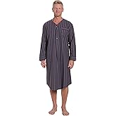 Noble Mount Mens Nightshirt - 100% Cotton Flannel Mens Nightshirts for Sleeping'