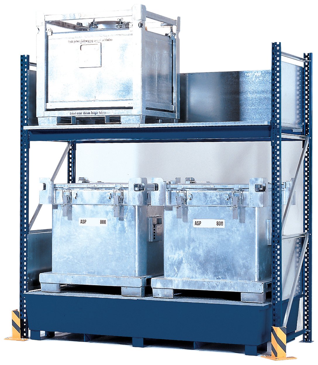 Denios K344610 IBC Steel Sump/Rack Combination, 126" Length x 120