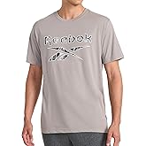 Reebok Mens Short Sleeve Graphic Crewneck T-Shirt, Standard Fit, Lightweight Cotton-Poly Fabric