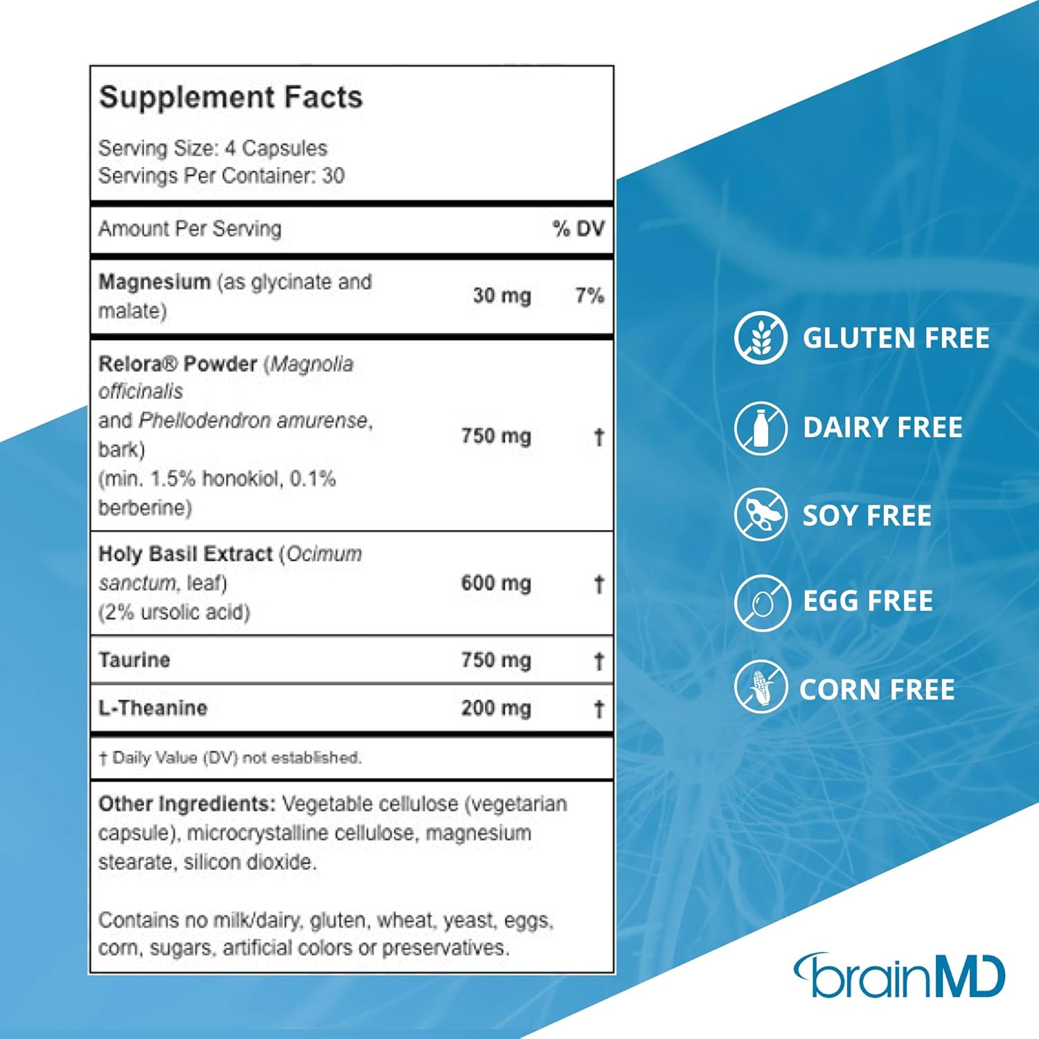 Dr. Amen brainMD Everyday Stress Relief 120 Capsules Mood & Adrenal