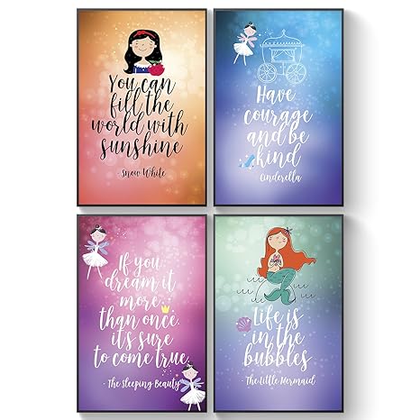Inspirational Posters Fairy Tale Advice Girl Bedroom Decor Princess Girl Wall Art Motivational And Inspiring Quotes For Girls Wall Decals