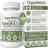 6X Strength Tongkat Ali 600 MG PER SINGLE CAPSULE 60,000 MG Equivalent 100:1 Extract Ratio Highest Potency, OrganiMAXX Longja