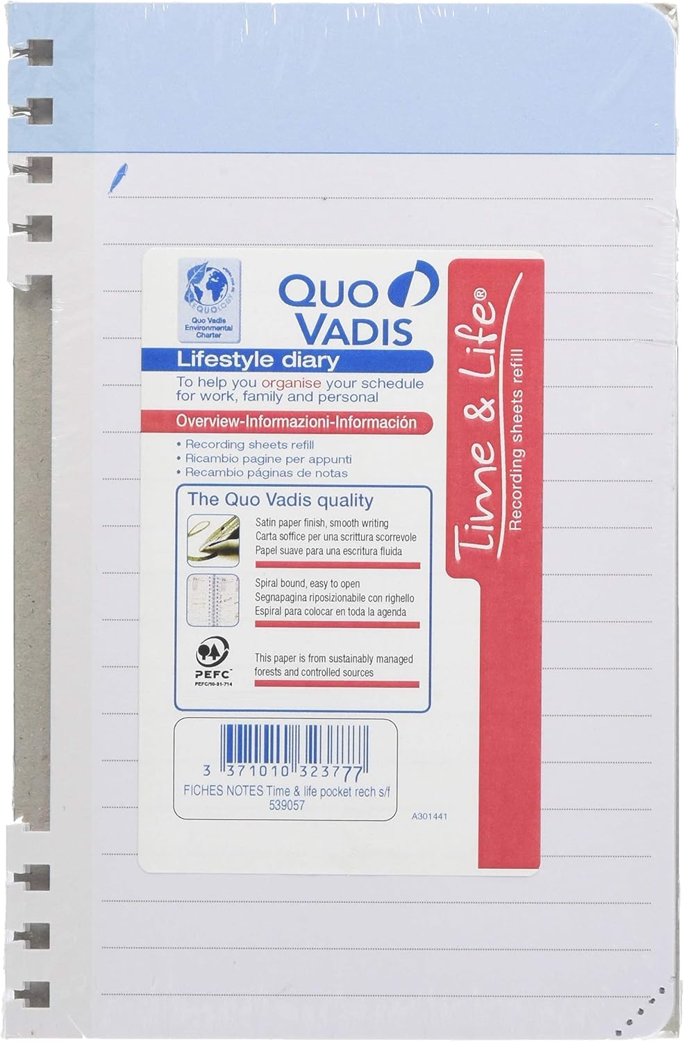 Quo Vadis 53905701NQ Time&Life Pocket Notepad Sheets 10 x 15 cm Year 2020, wht, 10X15