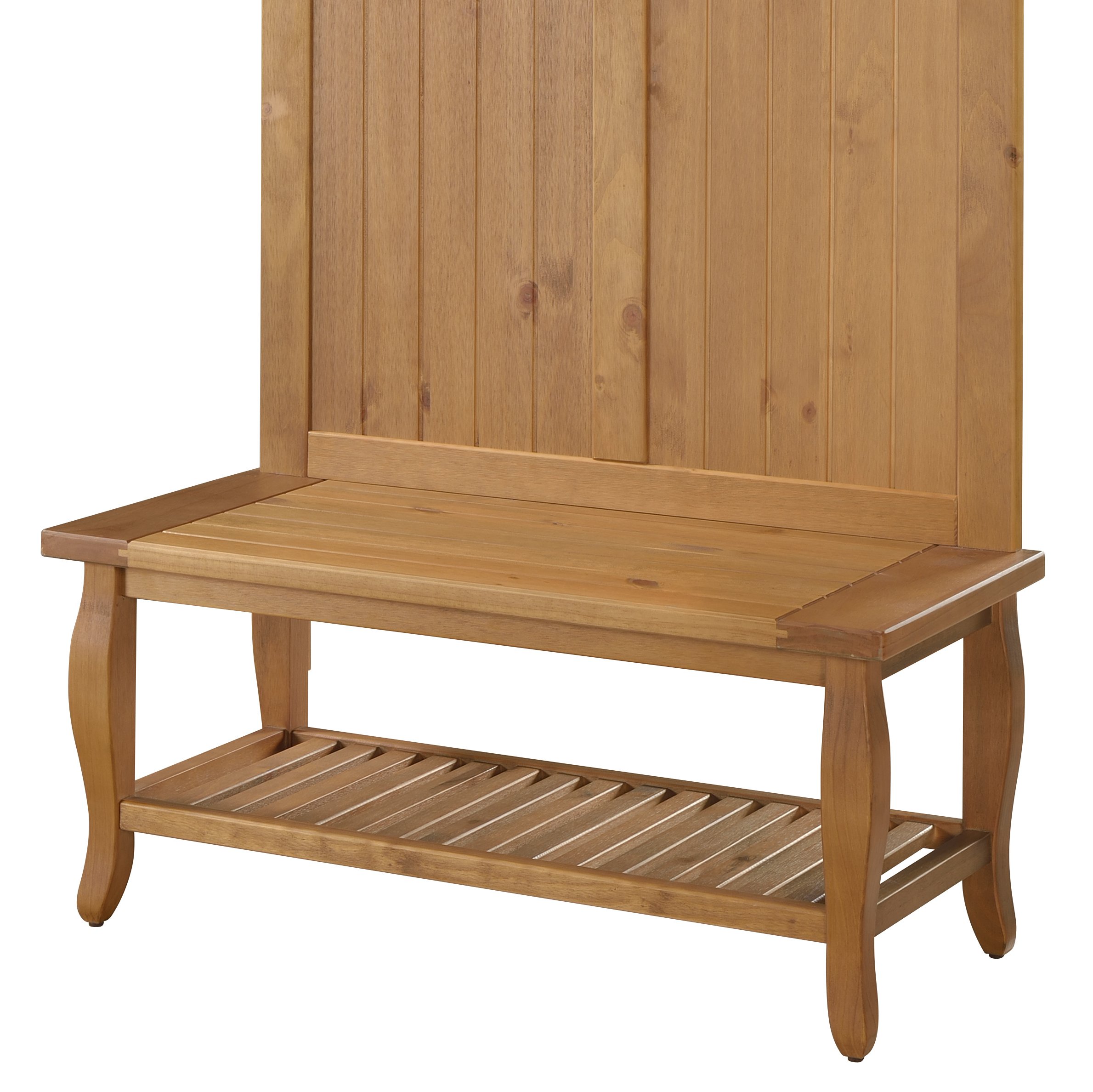 FurnitureMaxx Fakhoury Antique Pine Pine Wood Hall Tree LAVORIST