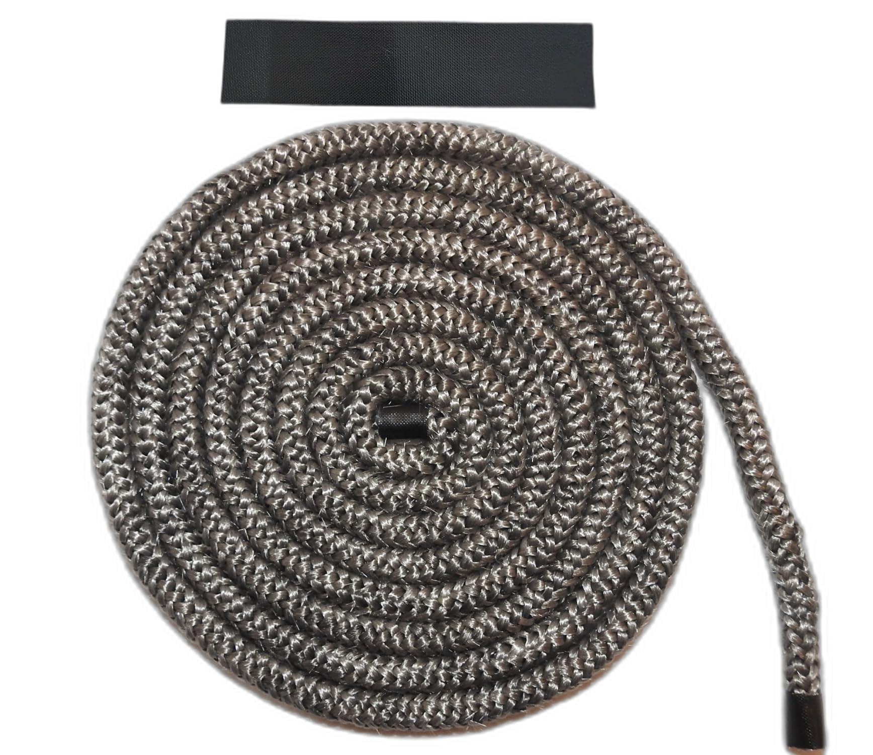 The Stove Wizard Fire Rope Seal 10mm x 4m, Black Glass Fibre Cord with 100mm Thermal End Tape, Heat Resistant to 650°C, for Log Burners, Multi Fuel Stoves and Ovens