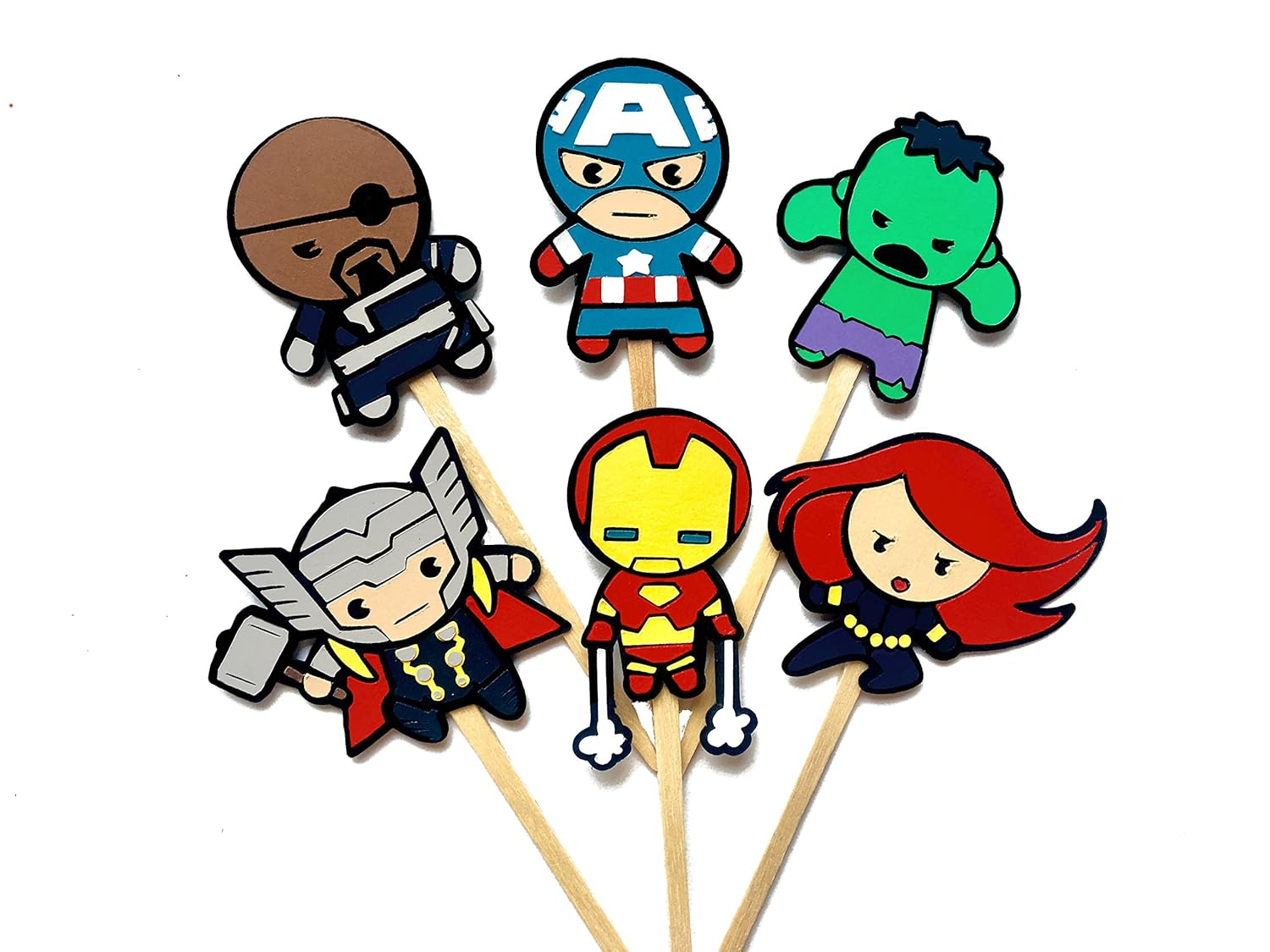 Amazon Com Marvel Avengers Cupcake Toppers Set Of 12 Paper