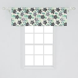 Ambesonne Floral Window Valance, Abstract Nostalgia