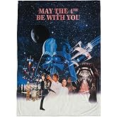 Jay Franco Star Wars Plush Throw Blanket &ndash; 50x60 Ultra Soft Cozy Plush Fleece for Bed, Couch, Sofa, Home D&eacute;cor, Official Licensed, Blue - Star Wars