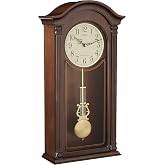 Seiko Gold Tone &amp; Arched Wall Clock with Pendulum and Dual Chimes