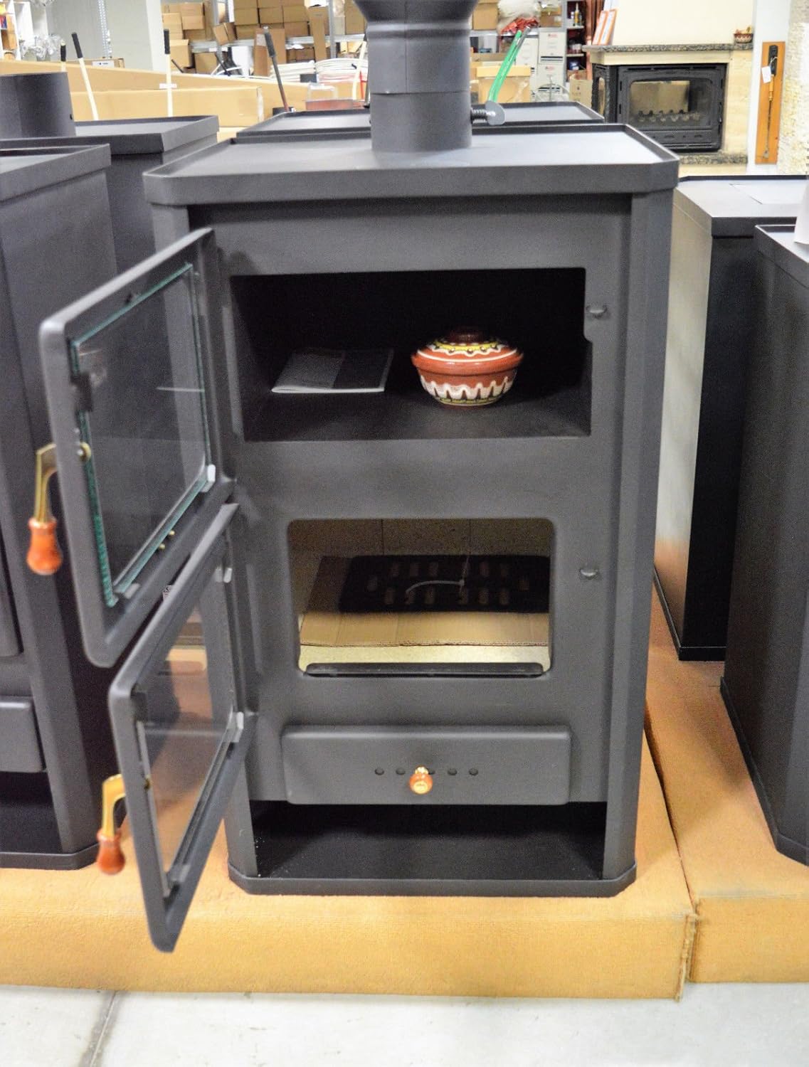 Estufa de leña con horno de Prity FG; chimenea combustible Sólido 14 kW