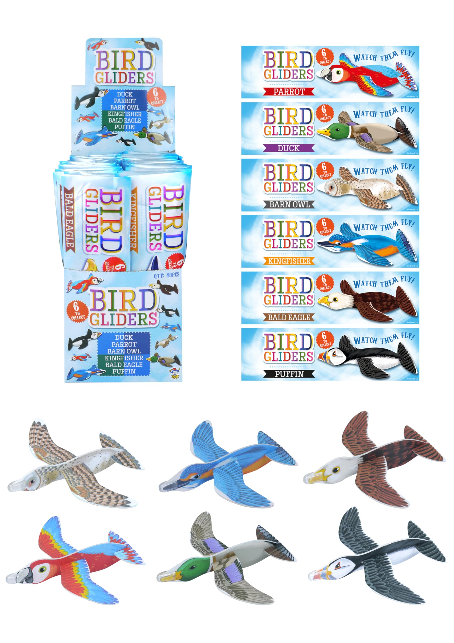 HENBRANDT Pack of 12 Bird Gliders – Kids Polystyrene Flying Gliders Toy Loot Party Bag Fillers Wedding for Girls and Boys