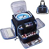 JMIANeodark Acrylic Paint Organizer Bag for up to 72 Bottles (2 oz), Art Supply Storage Case Alcohol Ink Storage Paint Carry Bag with Handle Strap, Extra Pocket for Paint Brushes