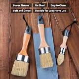 Mister Rui Chalk Paint and Wax Brush Set 3 Pcs Natural Hog Bristle view 2