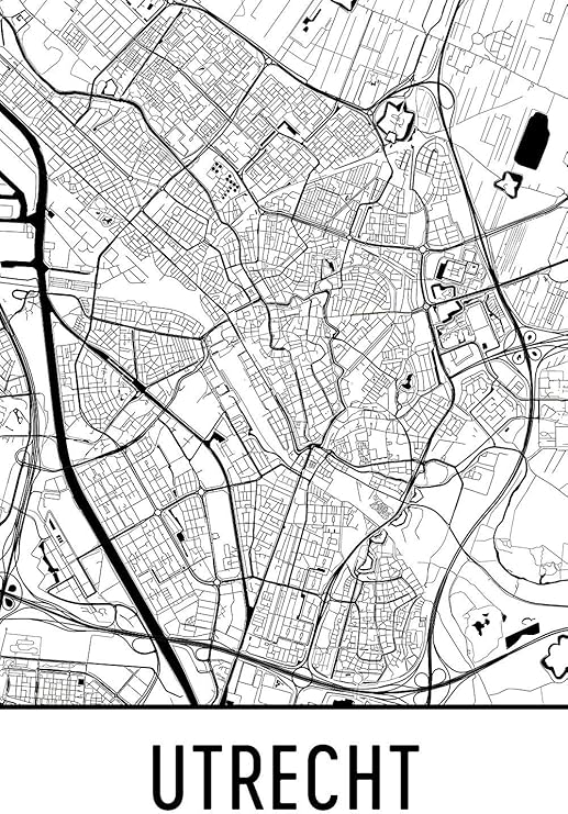 Utrecht Print, Utrecht Art, Utrecht Map, Utrecht Netherlands, Utrecht