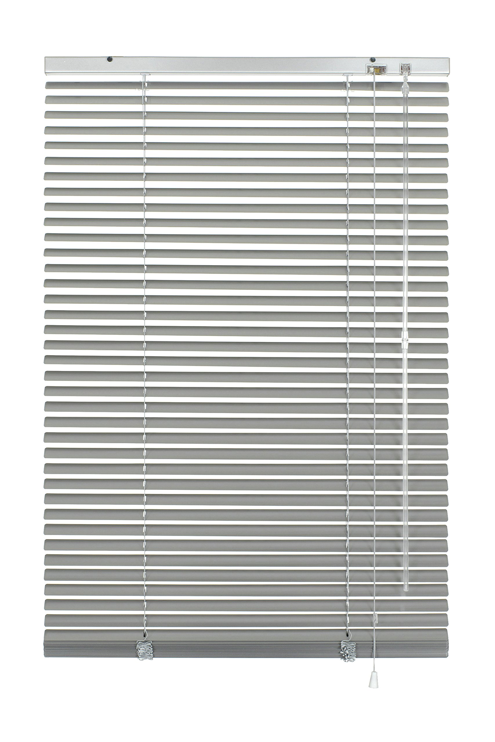 Deco Company Aluminum Blind for Clamping, Visible, Light and Glare Protection, All Mounting Parts Included, Aluminum Venetian Blind, Silver, 105 x 175 cm (WxH), 23-3058