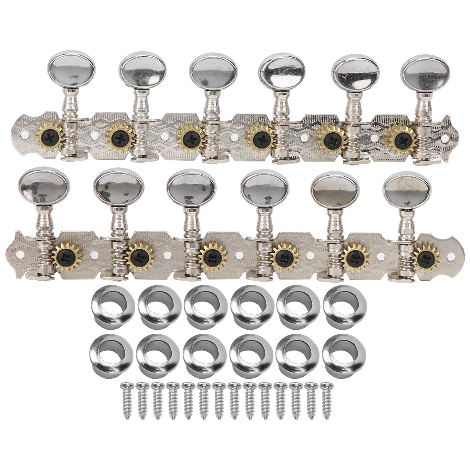 Guitar Tuning Pegs Keys Tuners Machine 12 String Metal Machine Head Open Tuner Peg Musical Instrument Parts for Acoustic or Electric Guitar