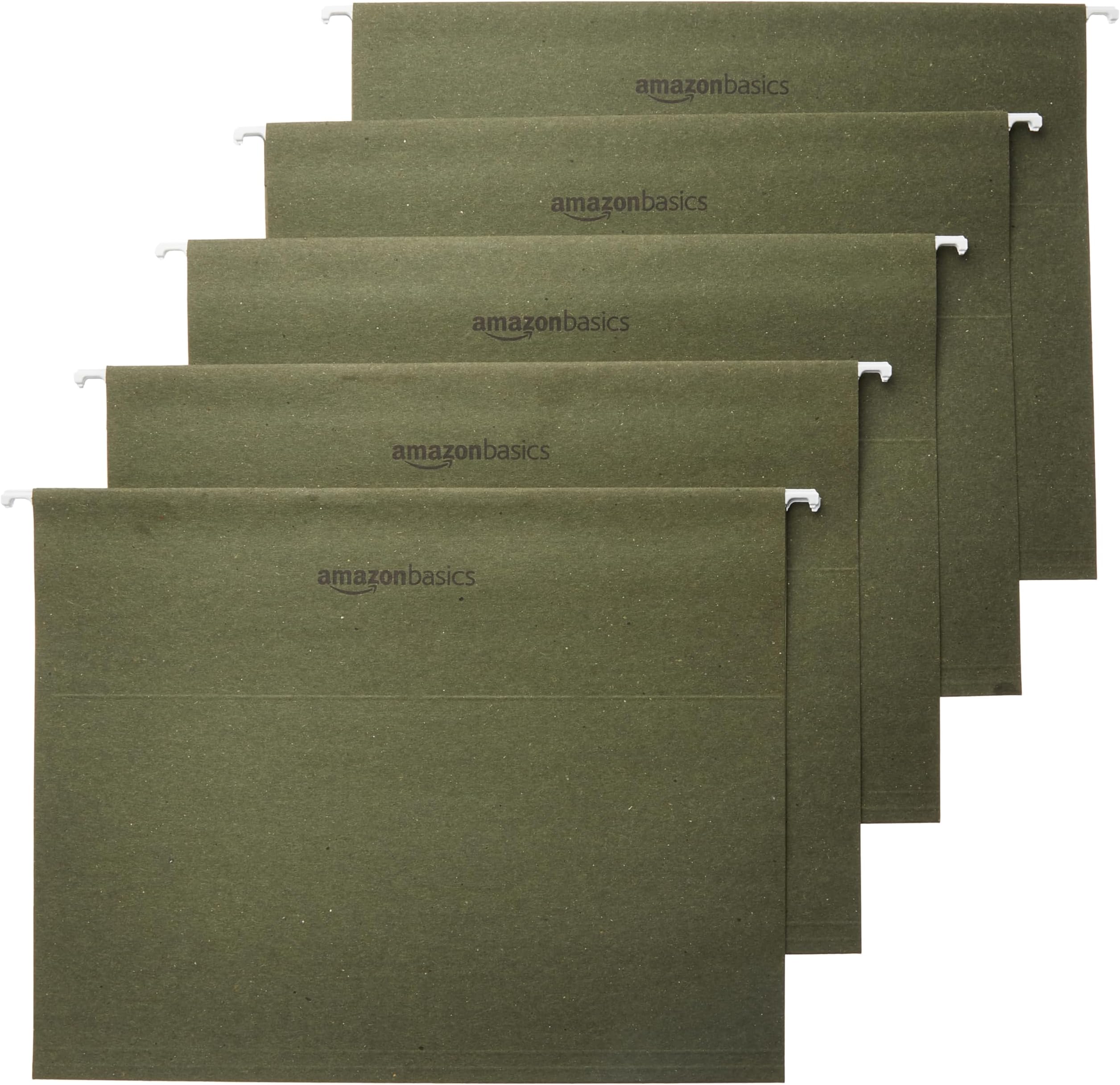 Amazon Basics Hanging Organizer File Folder, Letter Size, Green Pack of 25 Pricepulse