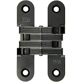 SOSS 216US19 Mortise Mount Invisible Hinge with 4 Holes, Zinc, Black E-Coated Finish, 4-5/8" Leaf Height, 1" Leaf Width, 1-7/16" Leaf Thickness, #14 x 1-1/2" Screw Size