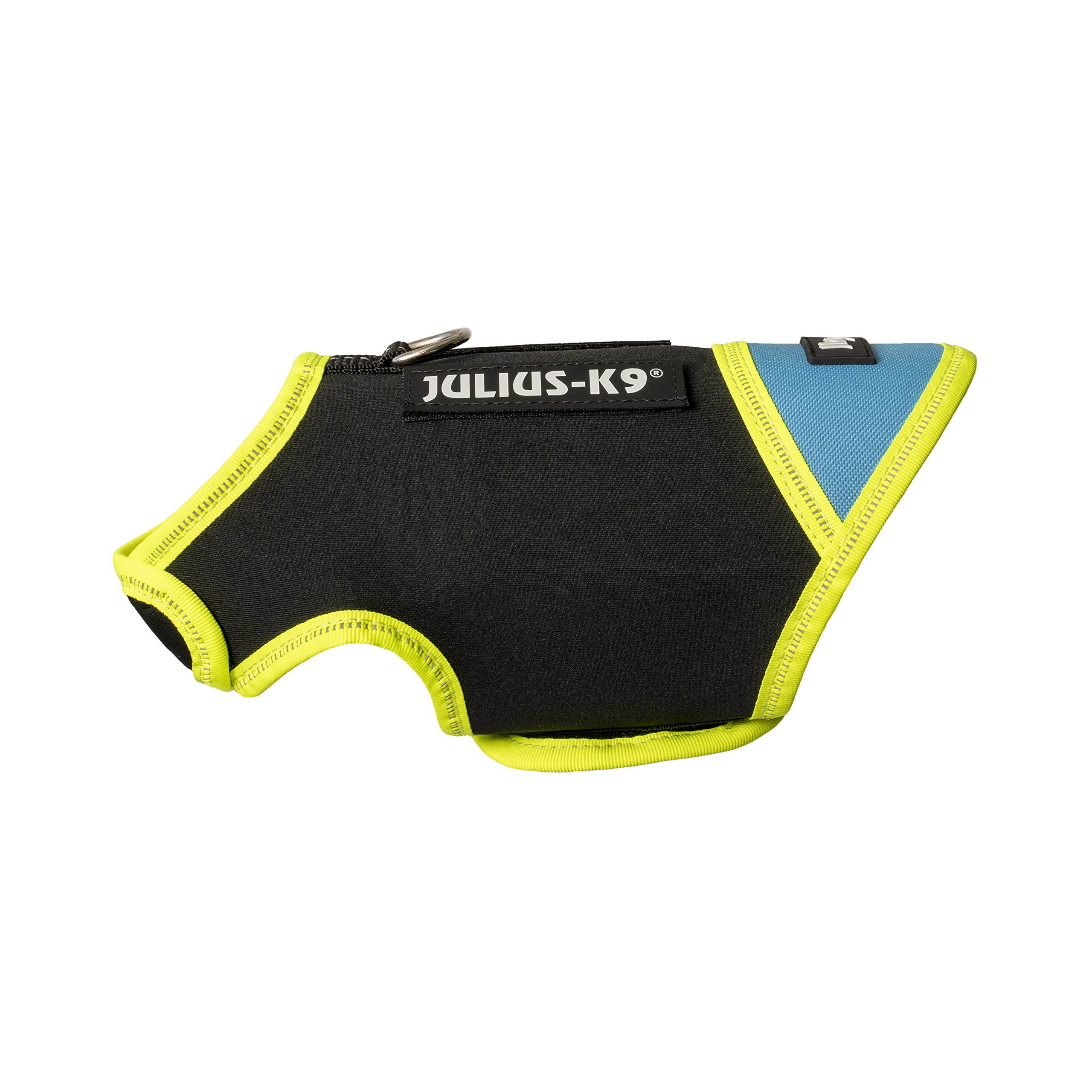 Julius-K9 IDC Neoprene Dog Jacket, Size: Baby 1, Black and Aquamarine